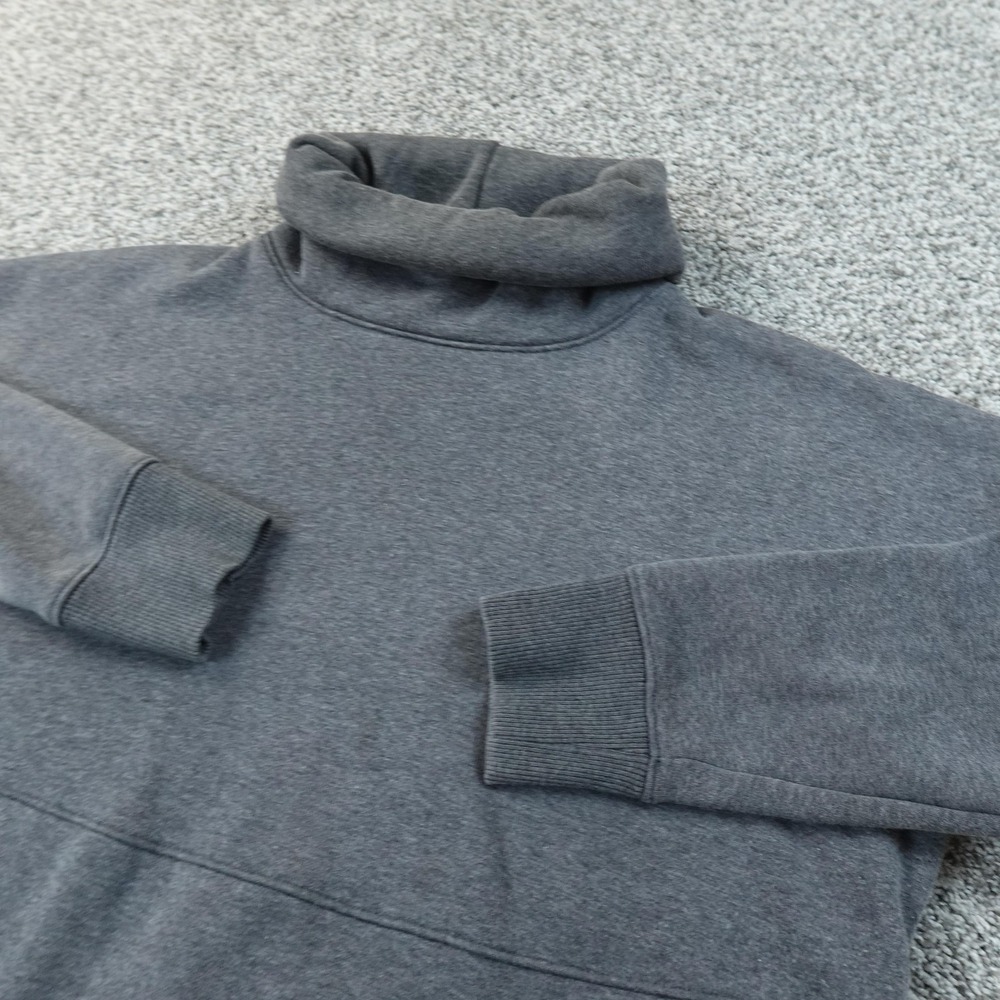 Athleta Sweatshirt Womens XS Gray Fleece Turtleneck Pullover Tunic Sweater Cozy